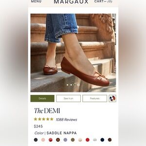 Margaux Demi ballet flats in saddle color - like new only worn once